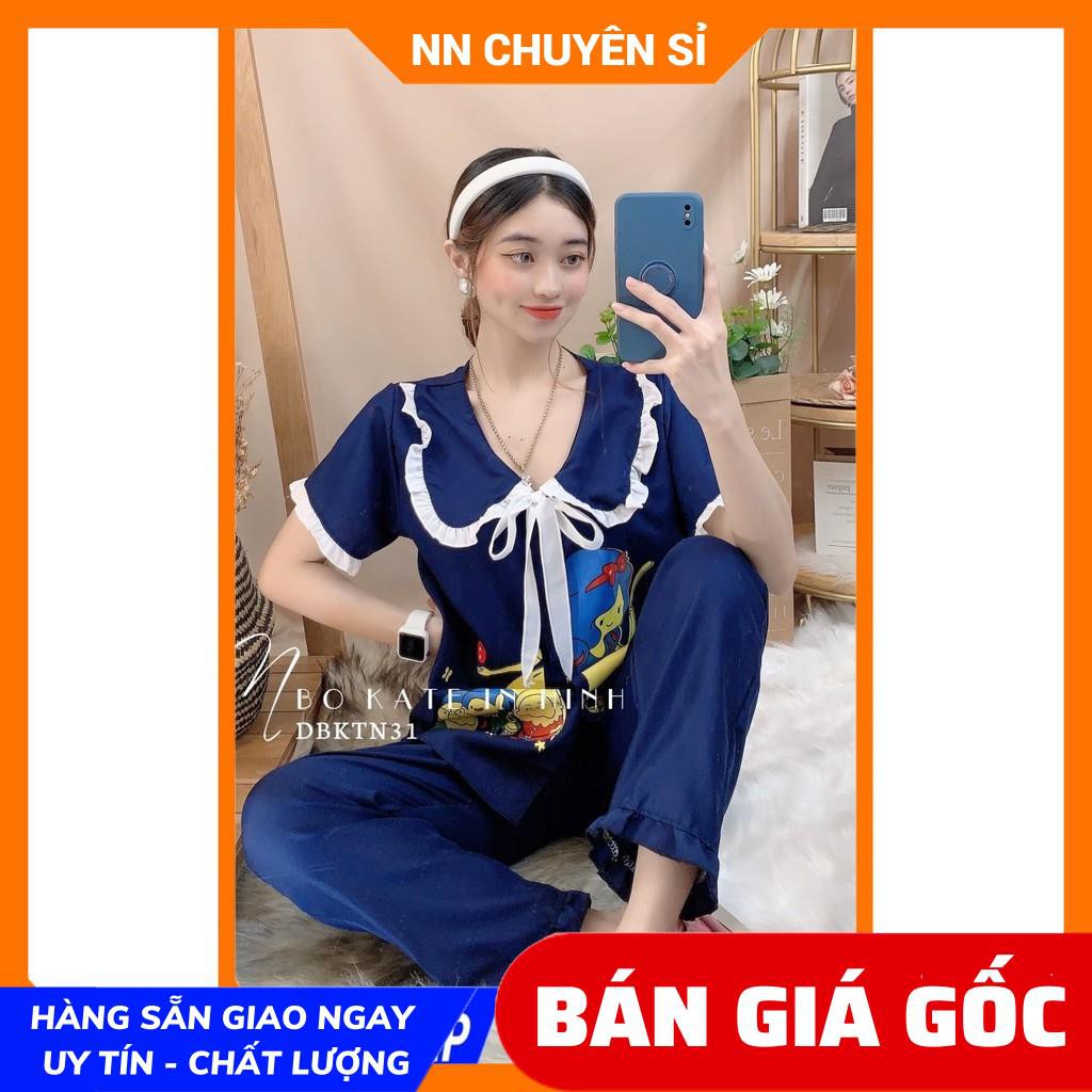 Đồ bộ nữ vải kate cổ bèo in hình quần dài mặc nhà cực xinh DBKIHTN tổng hợp ⚡Ảnh thật⚡