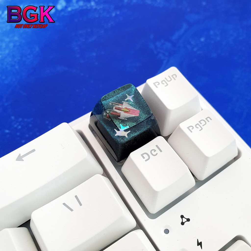 Keycap Lẻ Artisan Tàu A - Wing Star War ( Xuyên LED, Keycap bàn phím cơ,keycap resin độc lạ )