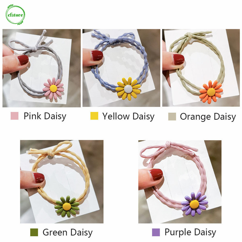 Dây Buộc Tóc Mặt Hình Hoa Cúc Nhiều Màu Dễ Thương Cho Nữ