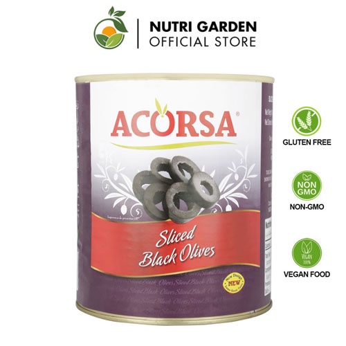 Trái oliu đen cắt lát ACORSA Sliced Black Olives 3kg