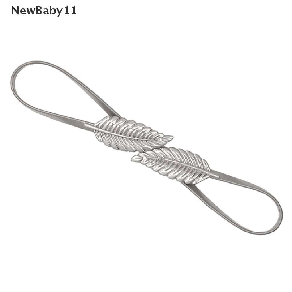 Thắt Lưng Co Giãn Hình Chiếc Lá Màu Vàng / Bạc Cho Nữ