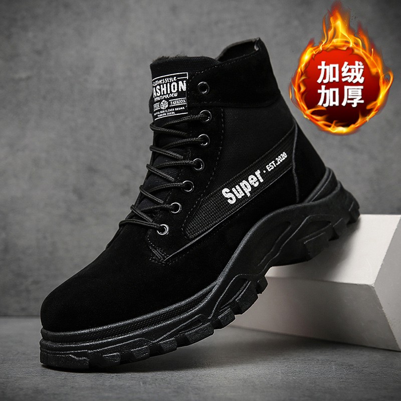 Giày Bốt Martin Cổ Cao Lót Cotton Giữ Ấm Mùa Đông Hàng Mới Dành Cho Nam Giới 2021 | BigBuy360 - bigbuy360.vn