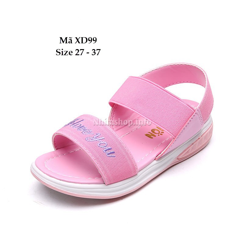 Sandal Bé Gái 3 - 12 Tuổi Quai Thun Co Giãn XD99 (Có ảnh thực tế)