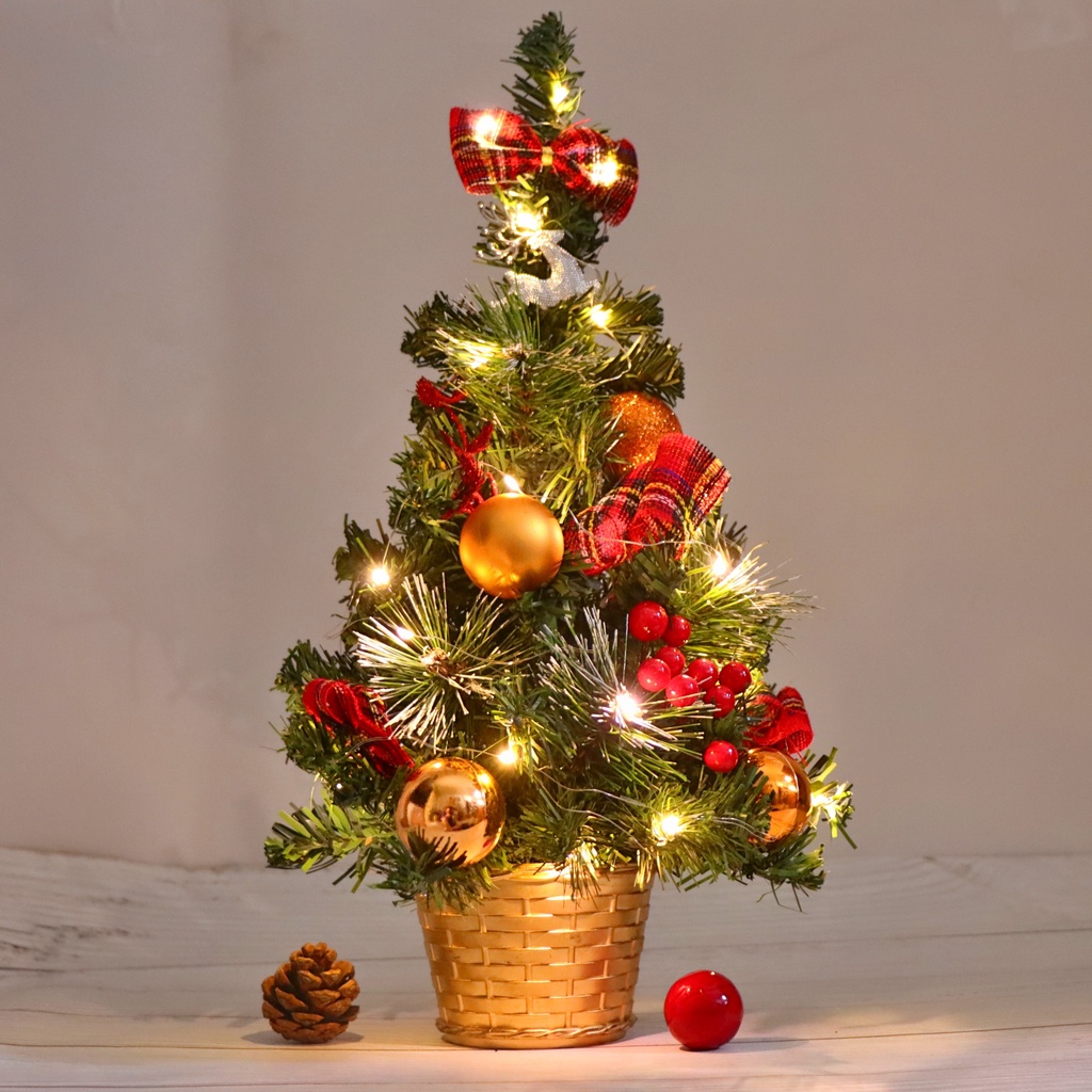 Cây Thông Nhí Để Bàn TL04 Trang Trí Giáng Sinh - Cây 40cm kèm đèn