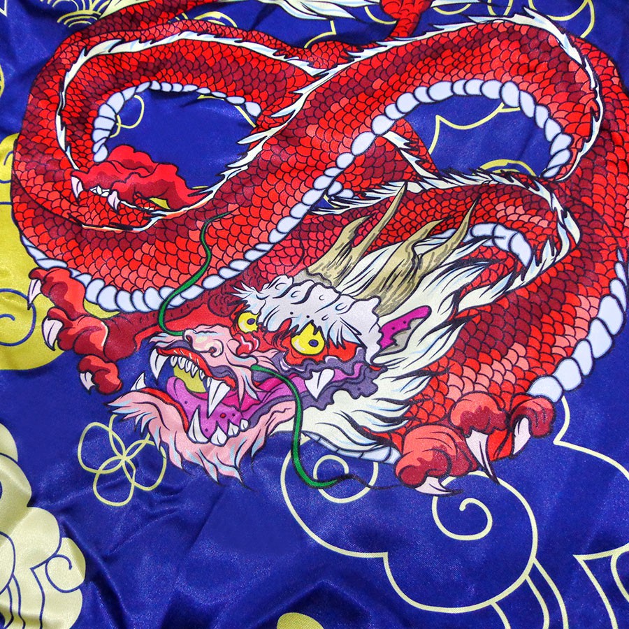 Áo Yukata Nhật Bản họa tiết rồng đỏ, nam, form dài, shop REAFIVE
