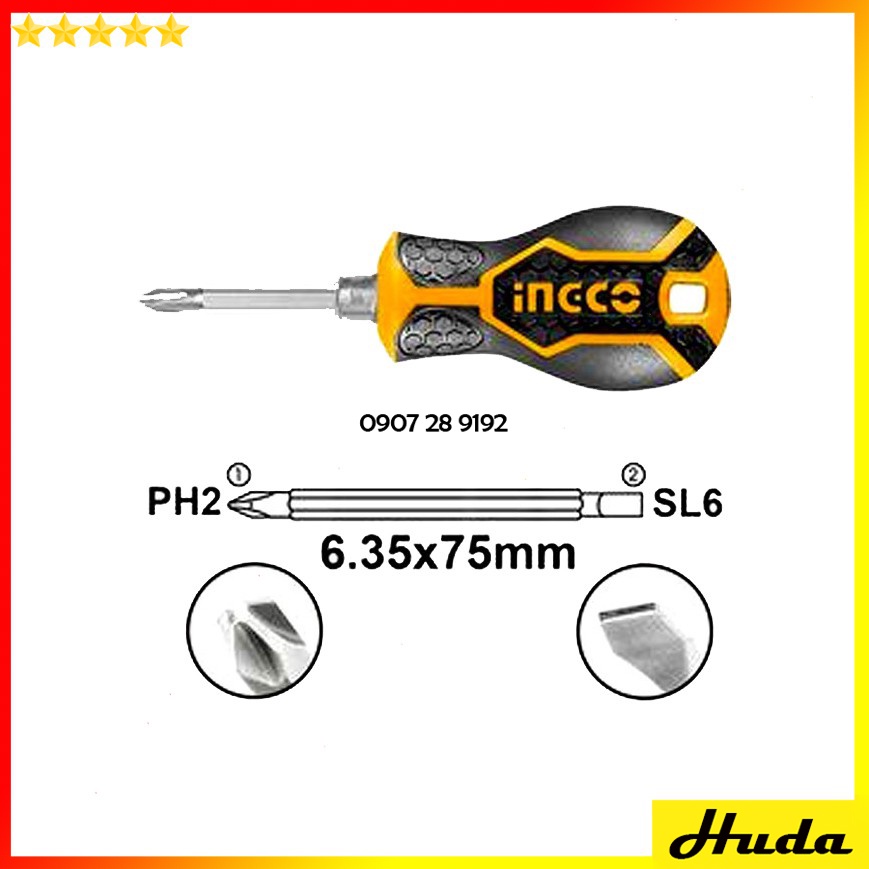 Bộ tua vít 2 đầu có thể hoán đổi vị trí đầu vít Tuốc nơ vít Total Ingco