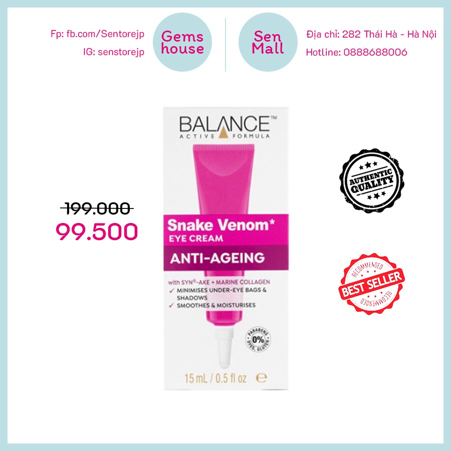 KEM MẮT NỌC RẮN BALANCE SNAKE VENOM EYE CREAM