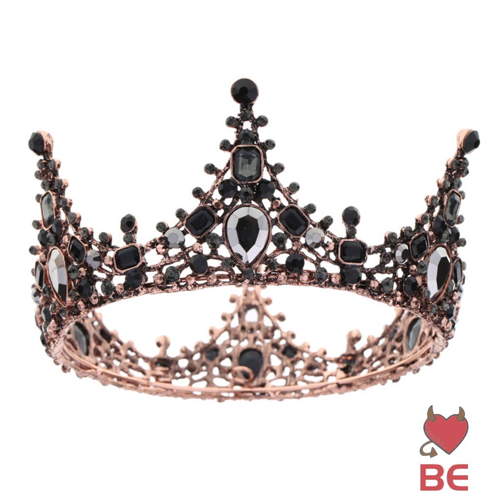YADORNOS Vương miện cài tóc màu đen đính đá lấp lánh dành cho nữ