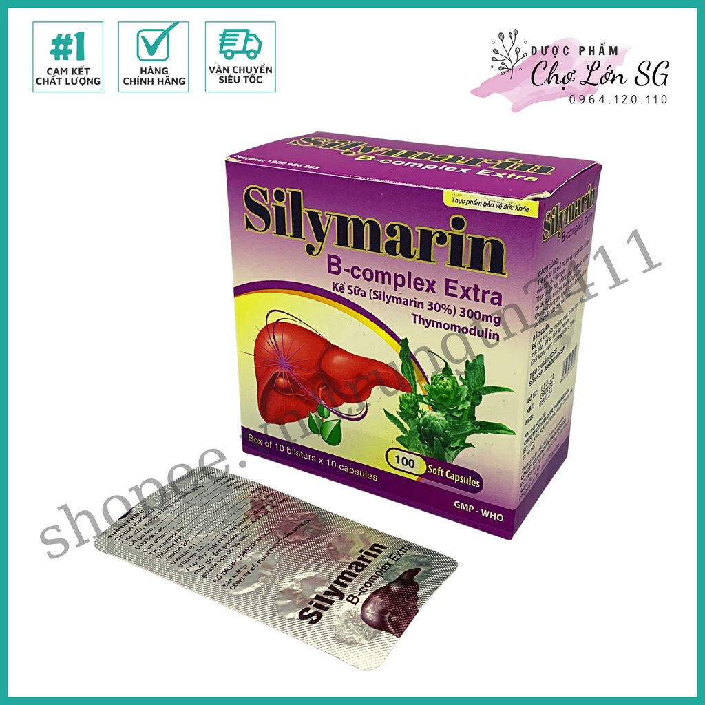Viên uông bổ gan SILYMARIN B-COMPLEX EXTRA giải độc gan, mát gan, hạn chế tổn thương do bia rượu