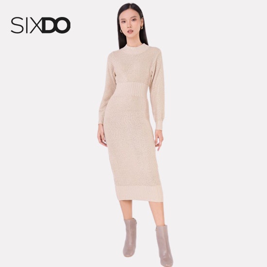 Đầm len be dài 68K95007 SIXDO