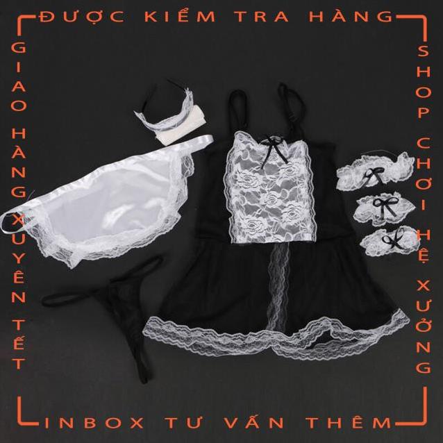 Set váy ngủ full phụ kiện cosplay cô hầu gái 3704  - hot tiktok | BigBuy360 - bigbuy360.vn