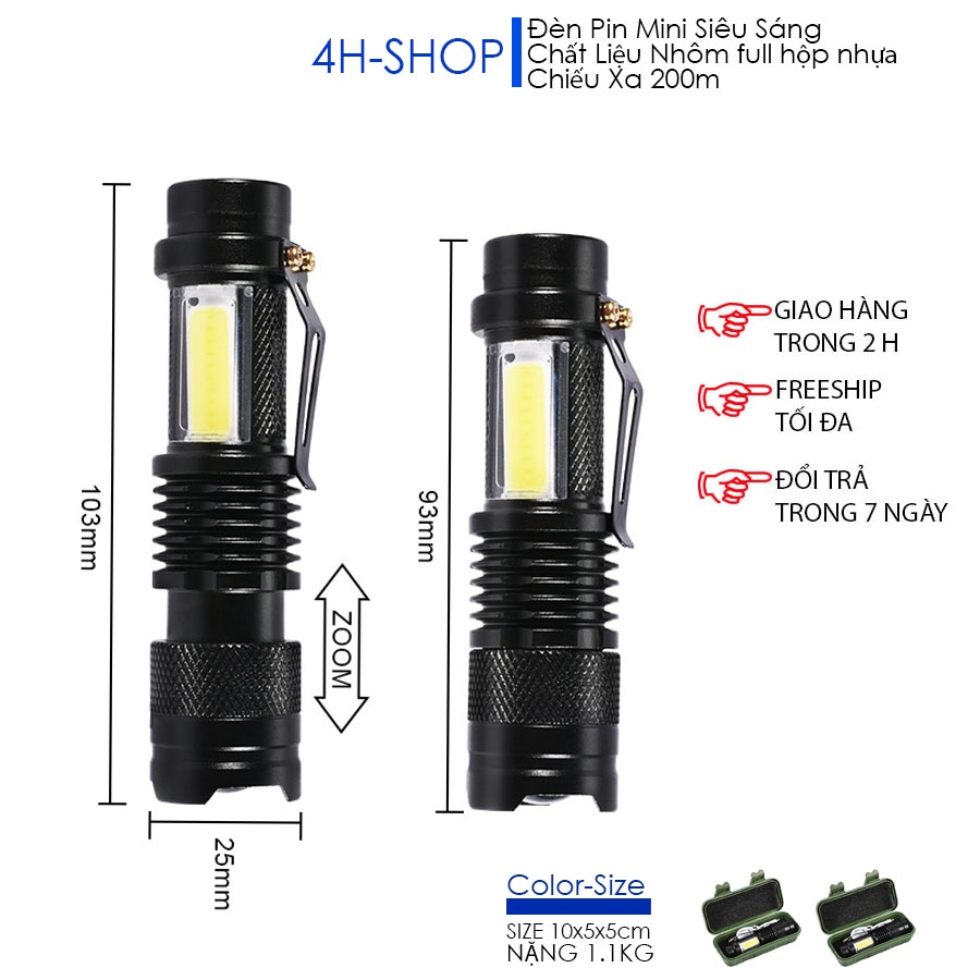 Đèn pin mini siêu sáng - Dễ dàng mang theo và chiếu sáng trong mọi tình huống.