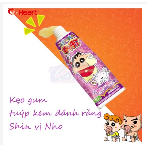 Kẹo gum tuýp kem đánh răng Heart 30gr đủ 8 vị Siêu Hot