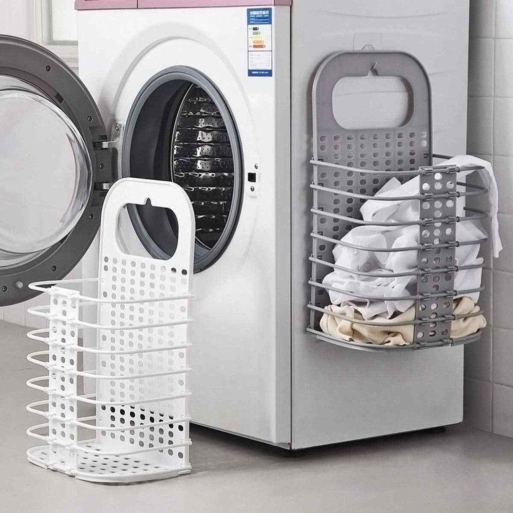 Giỏ đựng quần áo Việt Nhật trước khi giặt treo tường gấp gọn tiện lợi tặng kém móc dán
