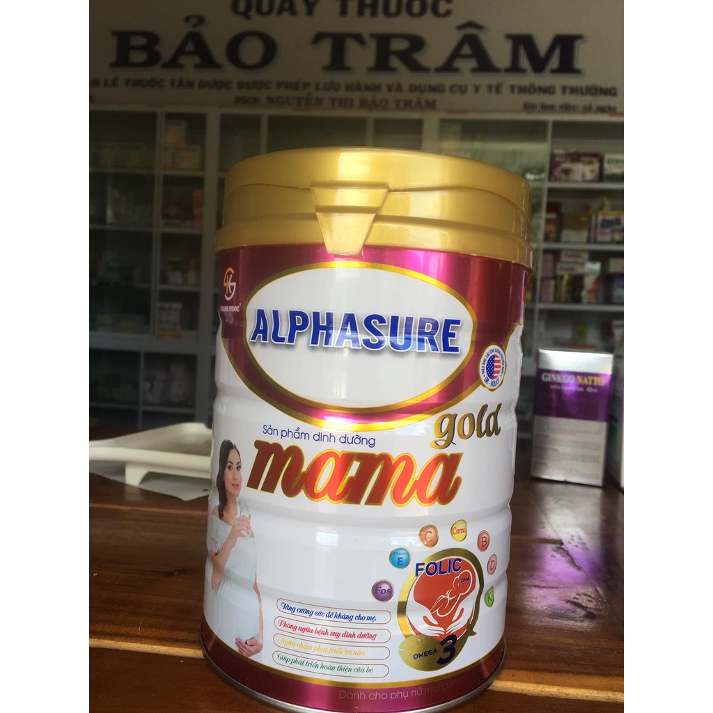 Sữa Alphasure mama gold 900g dinh dưỡng dành cho mẹ mang thai và cho con bú