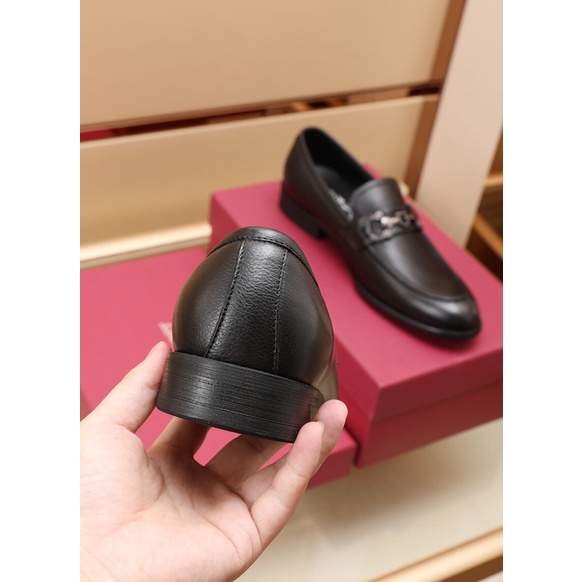 Giày tây lười nam logo thương hiệu Salvatore Ferragamo da thật cao cấp