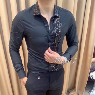 Sơ mi 2 màu đen trắng soái ca