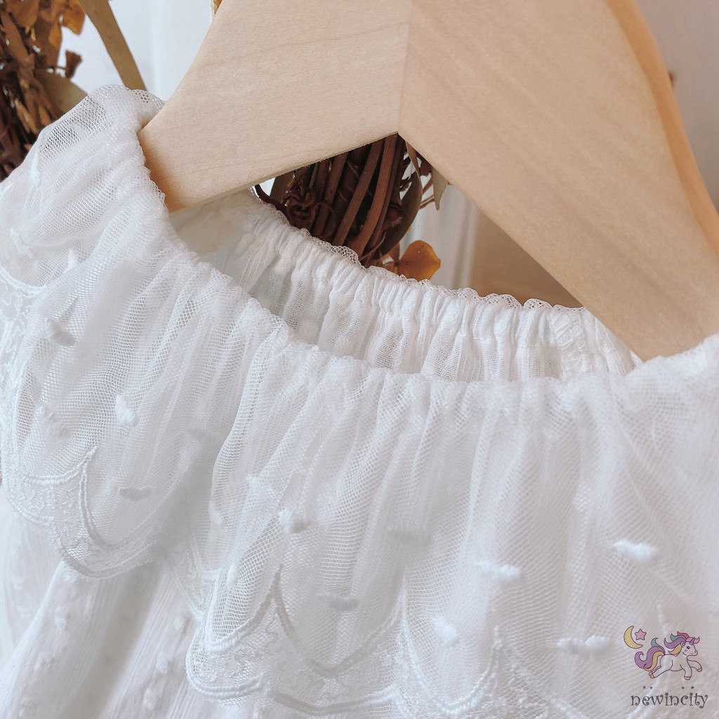 Áo sơ mi dai tay phối ren phong cách Hàn Quốc thời trang xinh xắn cho bé gái