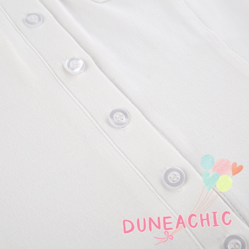 DUNEA Áo sơ mi công sở có túi cổ polo thời trang dành cho nữ