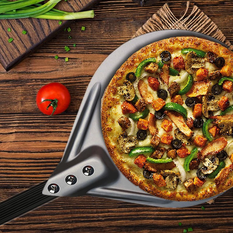 Xẻng Xúc Bánh Pizza Hình Tròn 8 inch Bằng Nhôm 23.6 inch Tiện Dụng