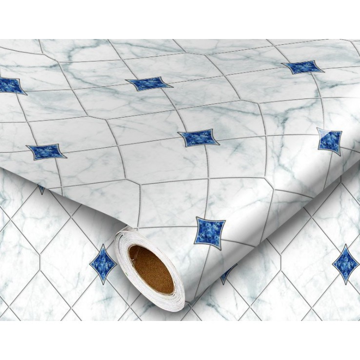 Decal dán bếp tráng nhôm cách nhiệt hình thoi khổ 60cm keo sẵn