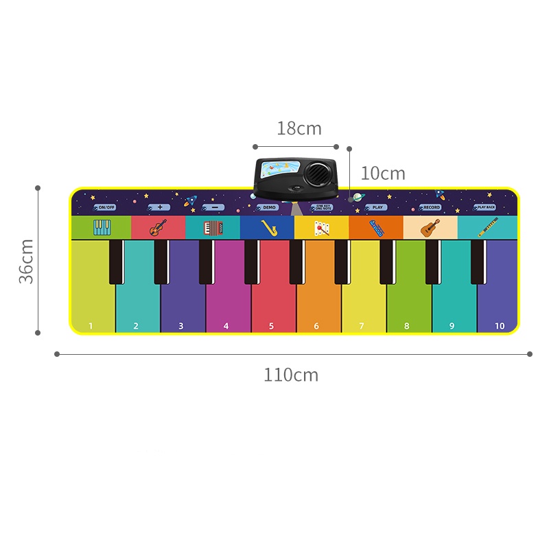 Thảm nhạc cụ Coolplay 110x36cm kèm 14 thẻ cho bé