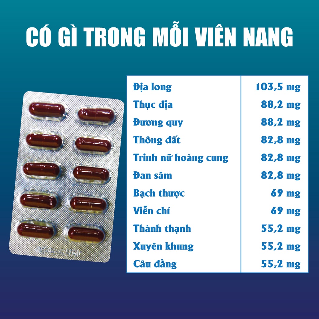 Viên uống bổ não Ích trí Hadiphar hỗ trợ giảm trí nhớ đau đầu hoa mắt chóng mặt (50 viên)