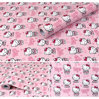 1 mét giấy dán tường kitty dễ thương - khổ 45cm có kéo sẵn