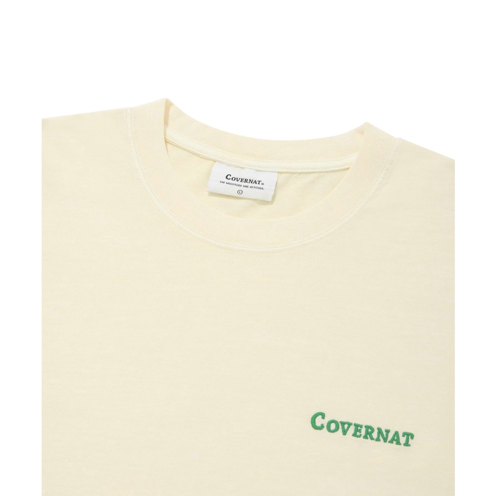 Áo thun Covernat logo thêu oversize - kem [ Xuất Hàn ]