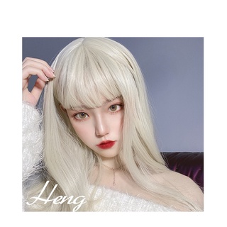 Tóc Giả Xoăn Dài Màu Vàng Be Sáng Cao Cấp