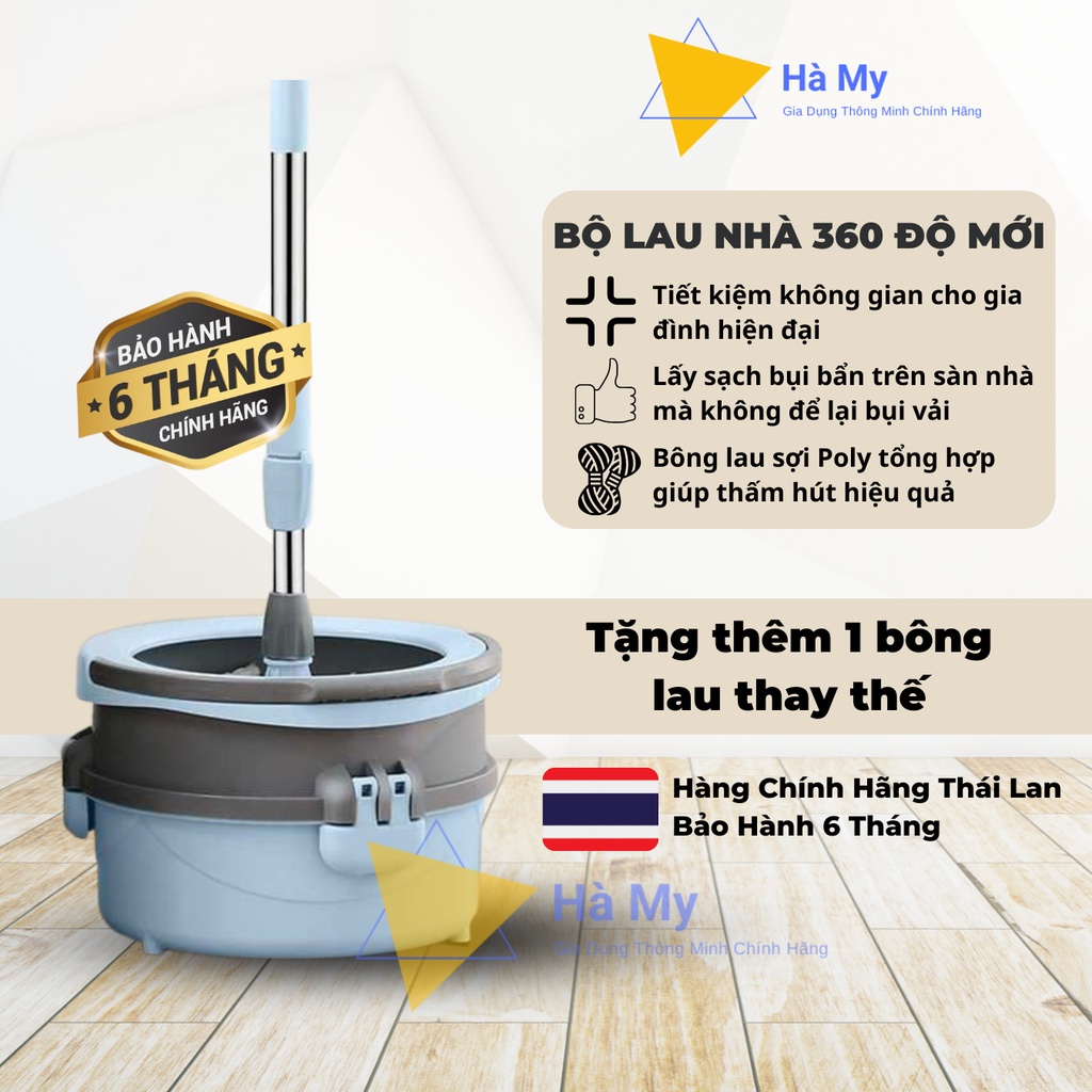 Cây Lau Nhà Tự Vắt 360 Độ,Cây Lau Nhà Thông Minh Minmop Thái Lan Cao Cấp