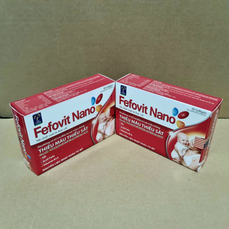 Fefovit Nano Bổ Sung Sắt, Tăng Cường Lưu Thông Máu Cho Phụ Nữ Mang Thai Hộp 30 viên