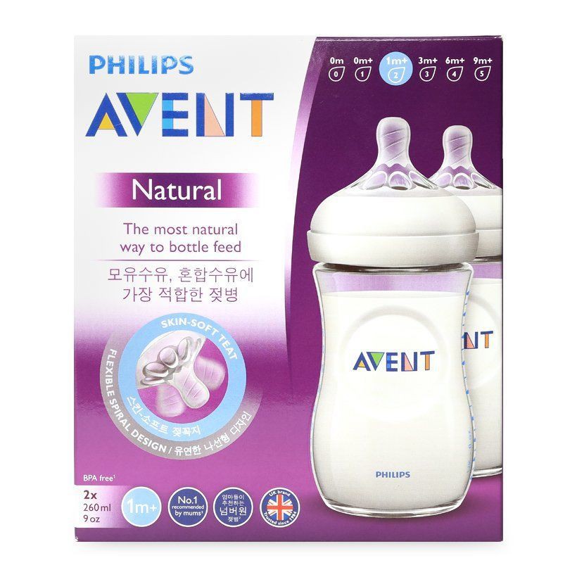 Bình sữa  cổ rông Avent nhựa không có BPA 260ml (bình đôi tách lẻ)