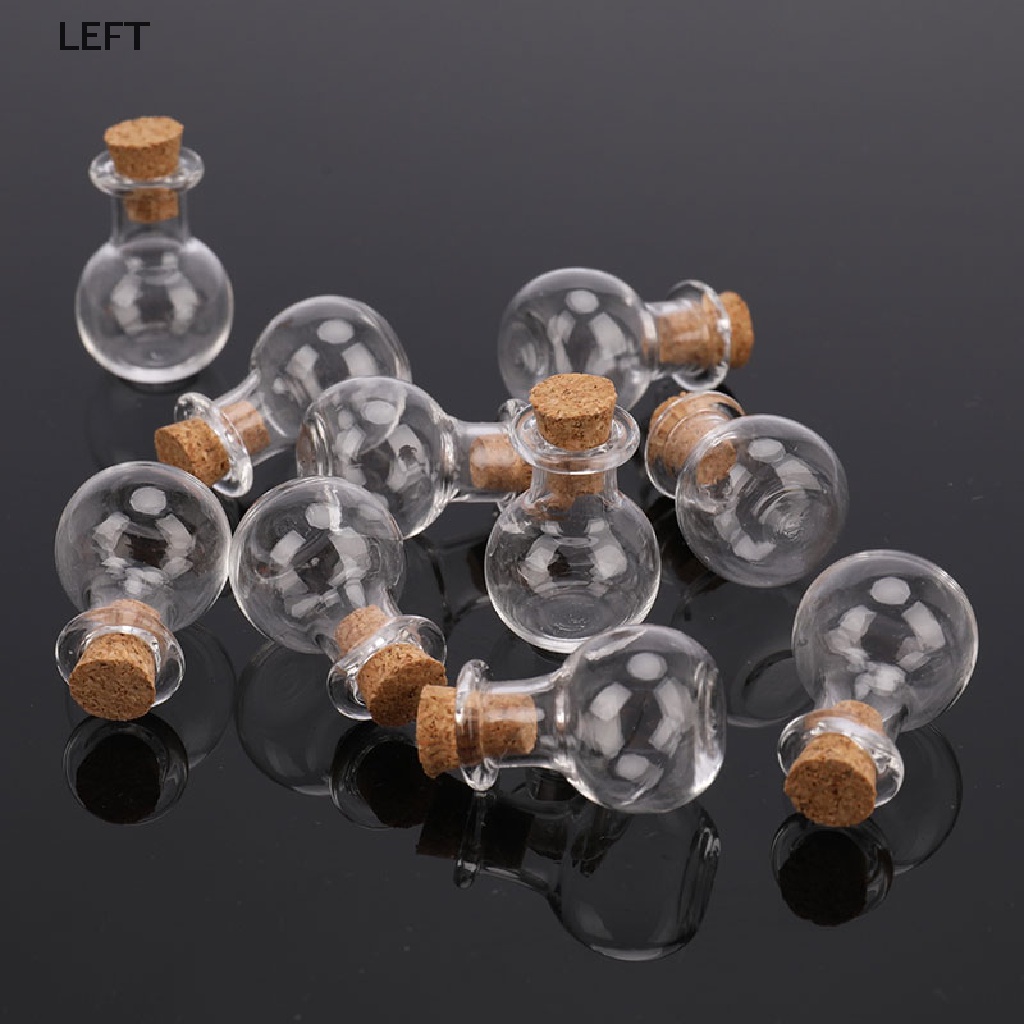 Le 10x Small Glass Bottles Miniature Potion Bottle Mini Cork Glass Vials Wedding my