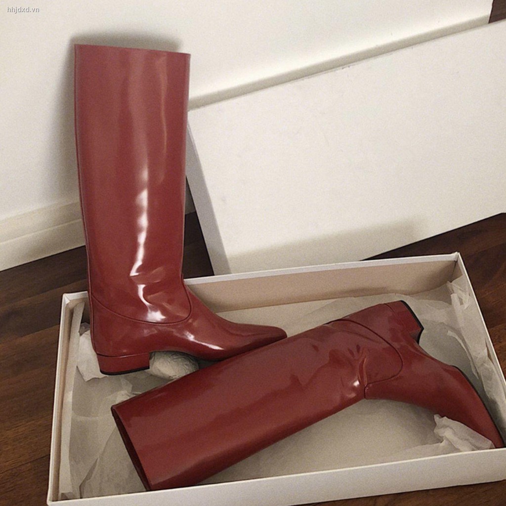 Giày Bốt Cổ Cao Qua Gối Đế Bằng Phối Khóa Kéo Phía Sau Kiểu Retro Âu Mỹ Mới 2020 | BigBuy360 - bigbuy360.vn