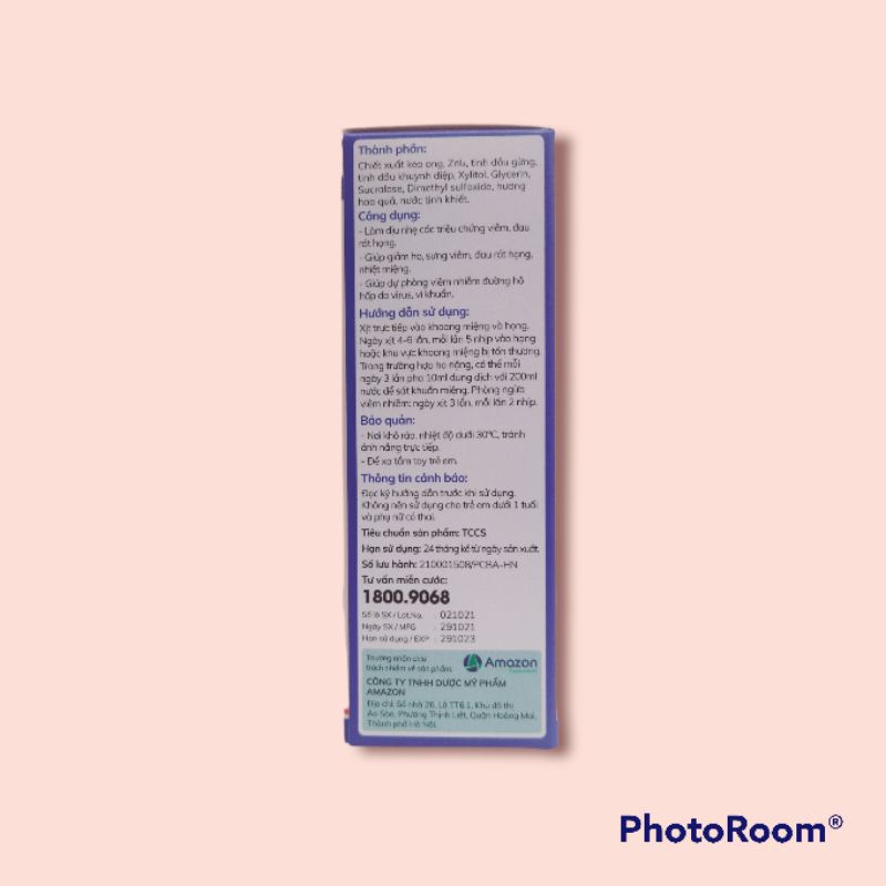 Dung dịch xịt họng Afree giúp phòng viêm nhiễm đường hô hấp