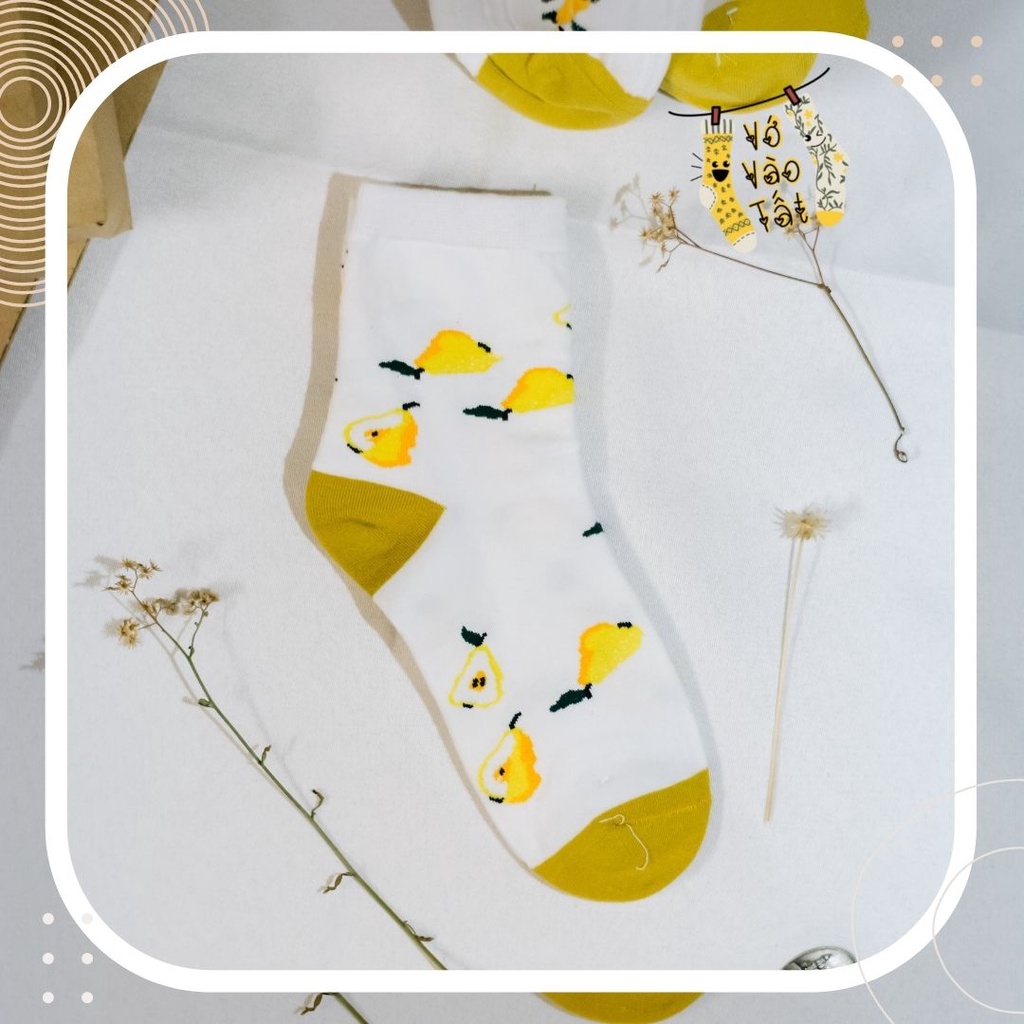 TẤT VỚ NỮ CỔ CAO HOA LÊ VÀNG NỮ TÍNH