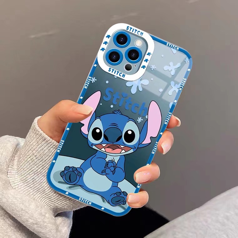 Ốp Điện Thoại Trong Suốt Chống Sốc Hình Stitch Cho iPhone 12 13Pro Max Mini SE 2020 6 6S 7 8 Plus X XS Max XR 11