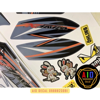 [ Loại 1] Tem Rời Wave Alpha 50cc,100cc Đen Ver 10 (2010-2016)-Ảnh Thật (DEcal Wave) (Tem xe Wave)