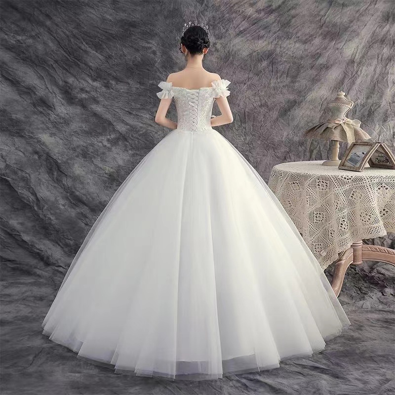 Đầm Cưới Màu Trắng Thanh Lịch Thời Trang Dành Cho Cô Dâu
