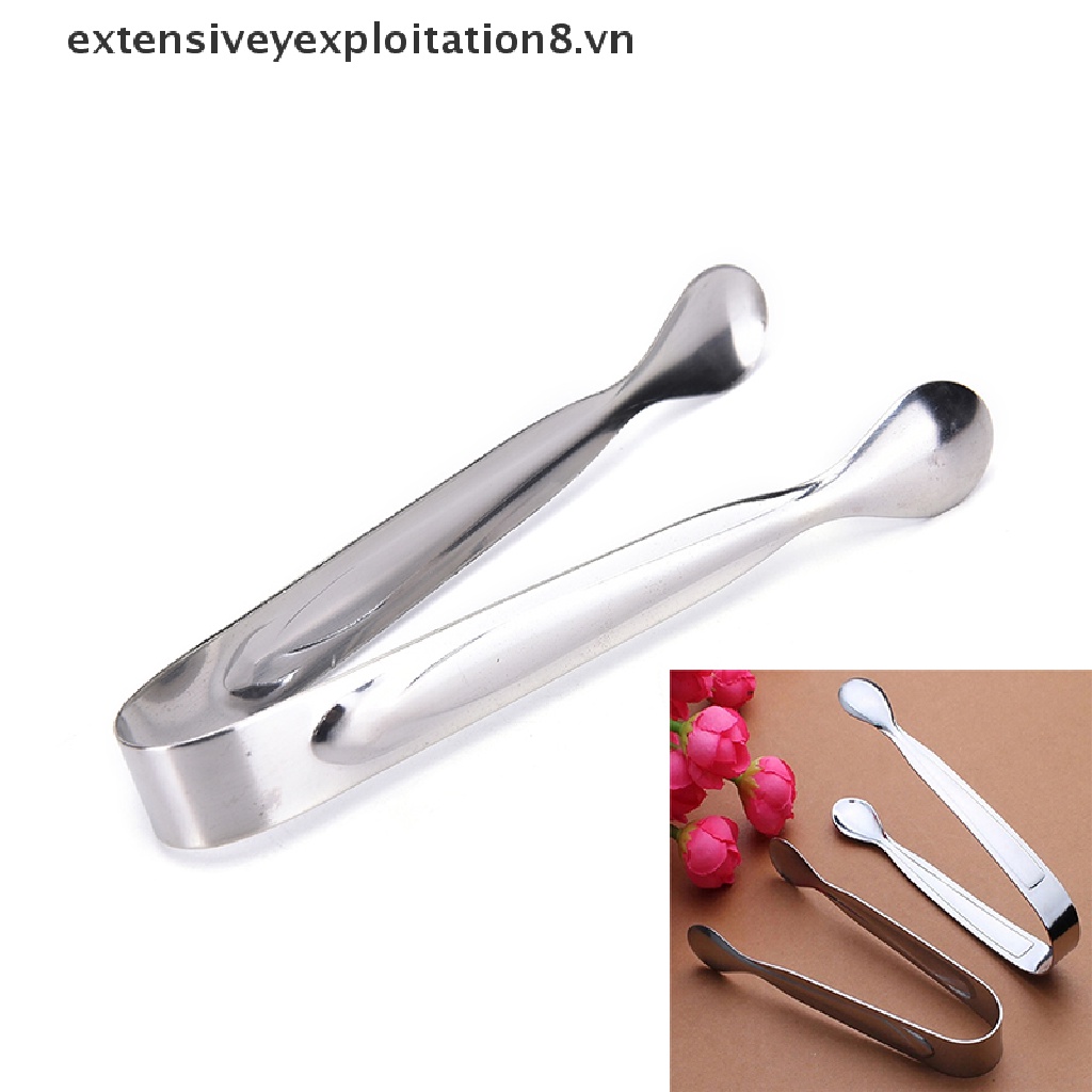 Kẹp Gắp Đá / Cà Phê / Đường Bằng Thép Không Gỉ Màu Bạc 4 Cái