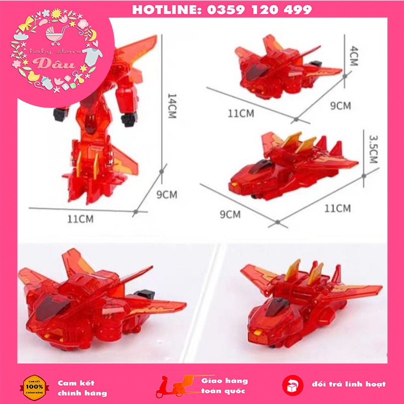 Xả kho đồ chơi robot biến hình, oto, máy bay biến hình cho trẻ - Unite 2 Blast xanh/đỏ