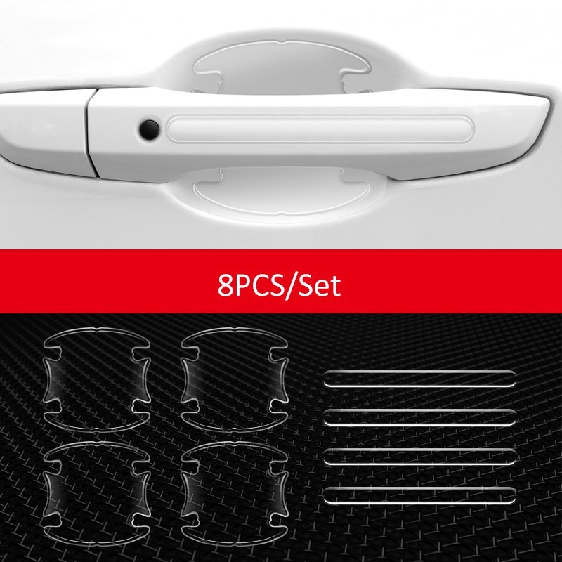 (Trong suốt) Bộ 10 Miếng Dán Silicon Chống Xước Hõm Cửa, Tay Nắm Cửa và Gương Dùng Chung