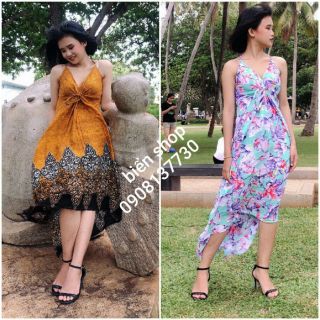 Maxi bướm tùng xòe rộng, hở lưng