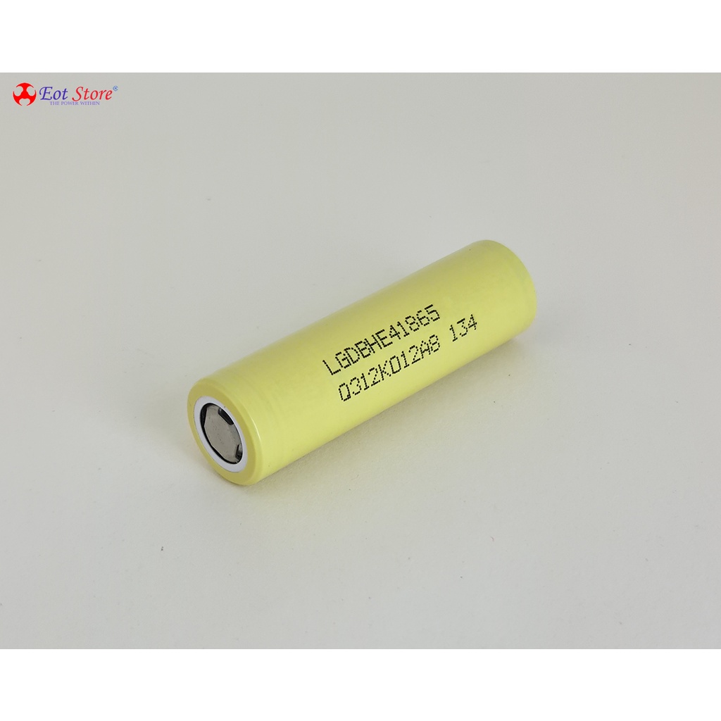 Cell pin sạc lithium LG Chem HE4 dung lượng 2400-2500mAh, dòng xả 20A (hàng mới, chất lượng)