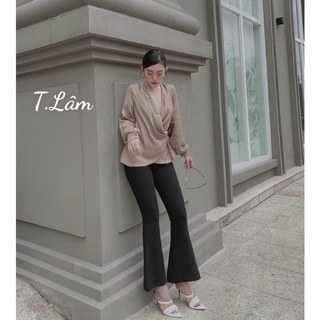 Áo sơmi lụa vạt chéo