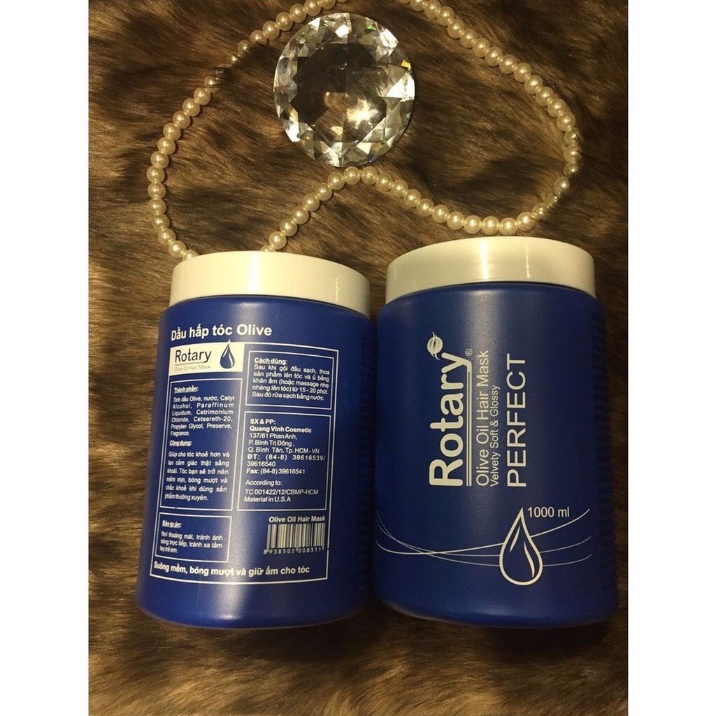Dầu hấp ủ xả tóc Olive Rotary hủ xanh 1000ml