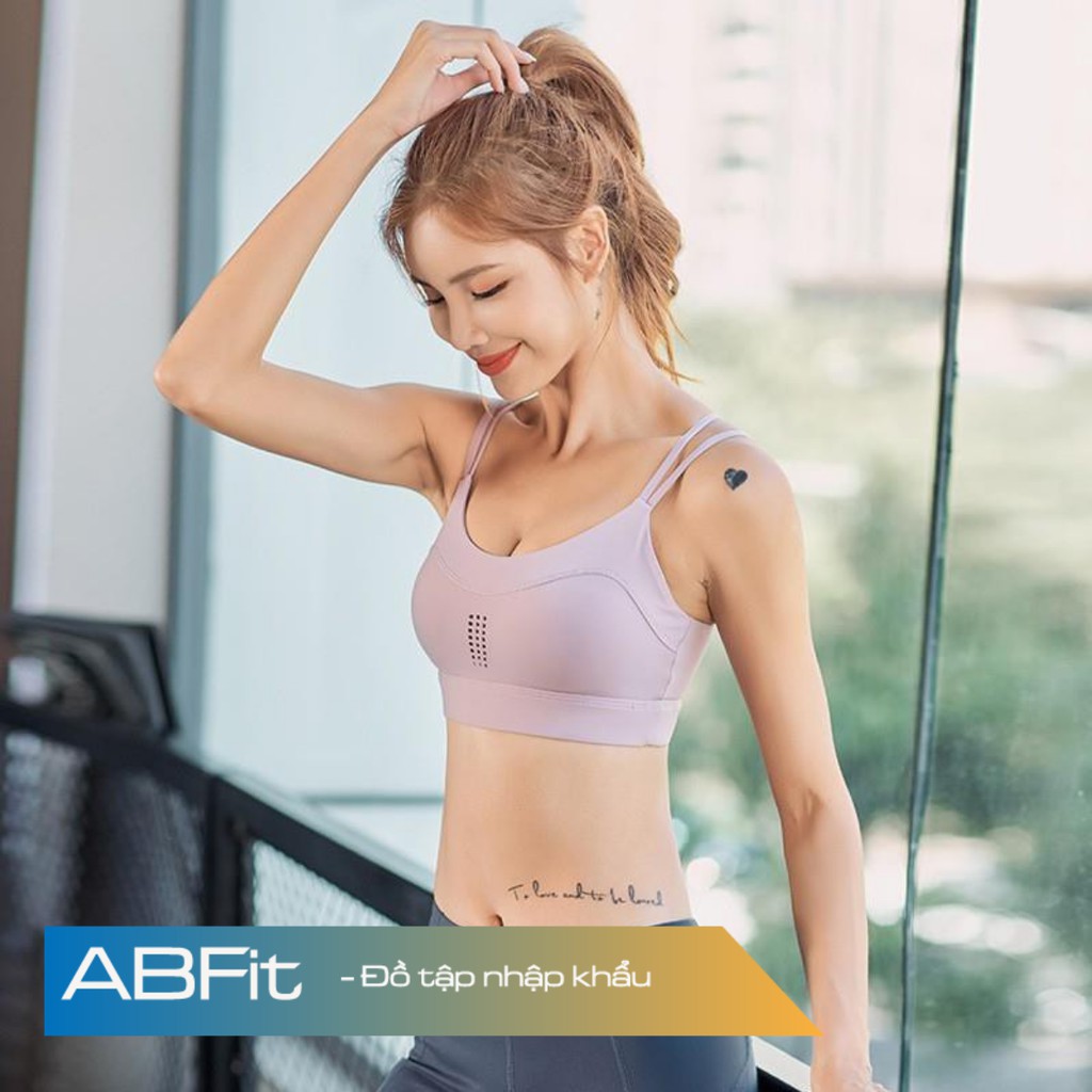 Áo tập gym yoga, Áo Bra thể thao 4 dây đan chéo lưng, thiết kế sexy ABFit
