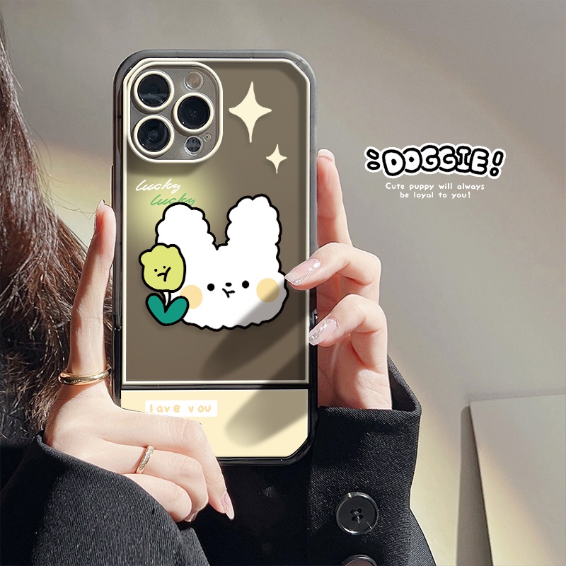 Ốp Điện Thoại Trong Suốt Chống Sốc Có Giá Đỡ Hình Thỏ Cho IPhone 13 12 11 Pro MAX X XR XS MAX 7 8 Plus 6 6S SE 2020