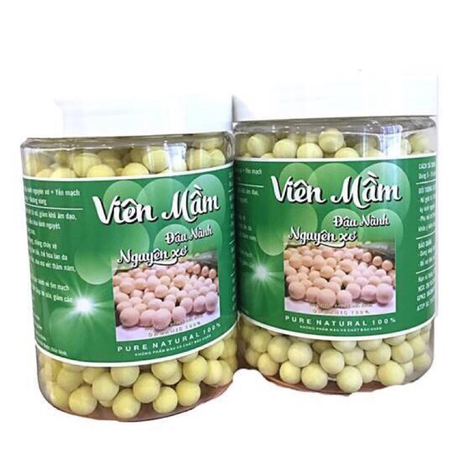 2 hũ viên mầm đậu nành nguyên sơ thơm ngon béo ngậy hàng xưởng nhà làm